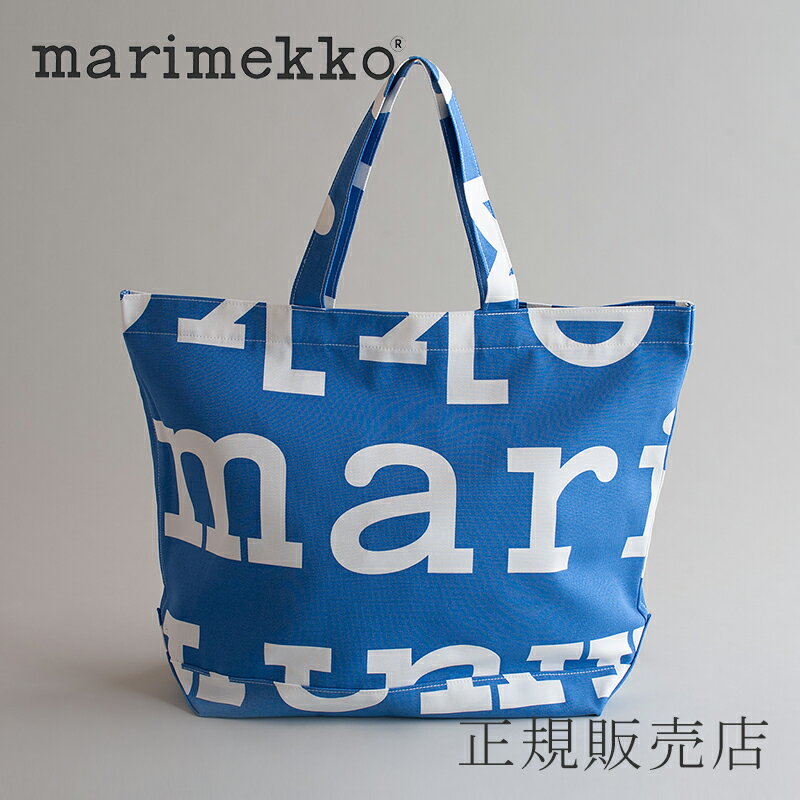 【SALE】アーケラ／AHKERA LOGO トートバッグ ライトブルー×ホワイト（マリメッコ／marimekko）のサムネイル