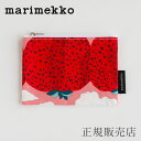 マリメッコ ポーチ マチなしポーチ／Kaika　マンシッカヴォレット ピンク×レッド（マリメッコ／marimekko）