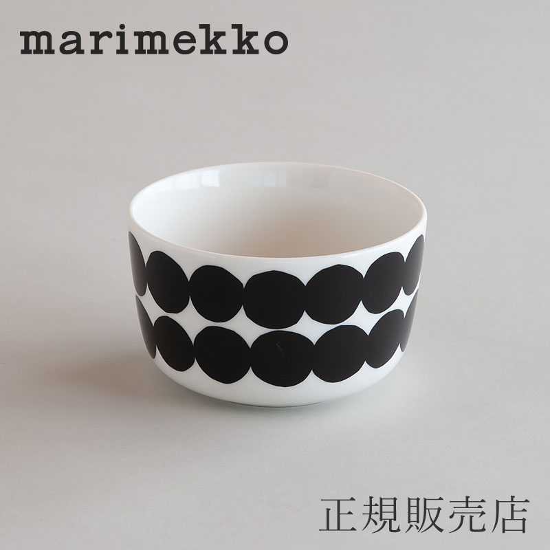 ボウル 9cm ラシィマット ホワイト×ブラック（マリメッコ／marimekko）