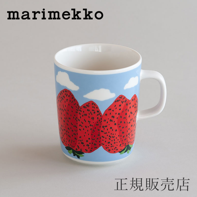 【SALE】マグ マンシッカ ヴォレット ライトブルー×レッド（マリメッコ／marimekko）のサムネイル