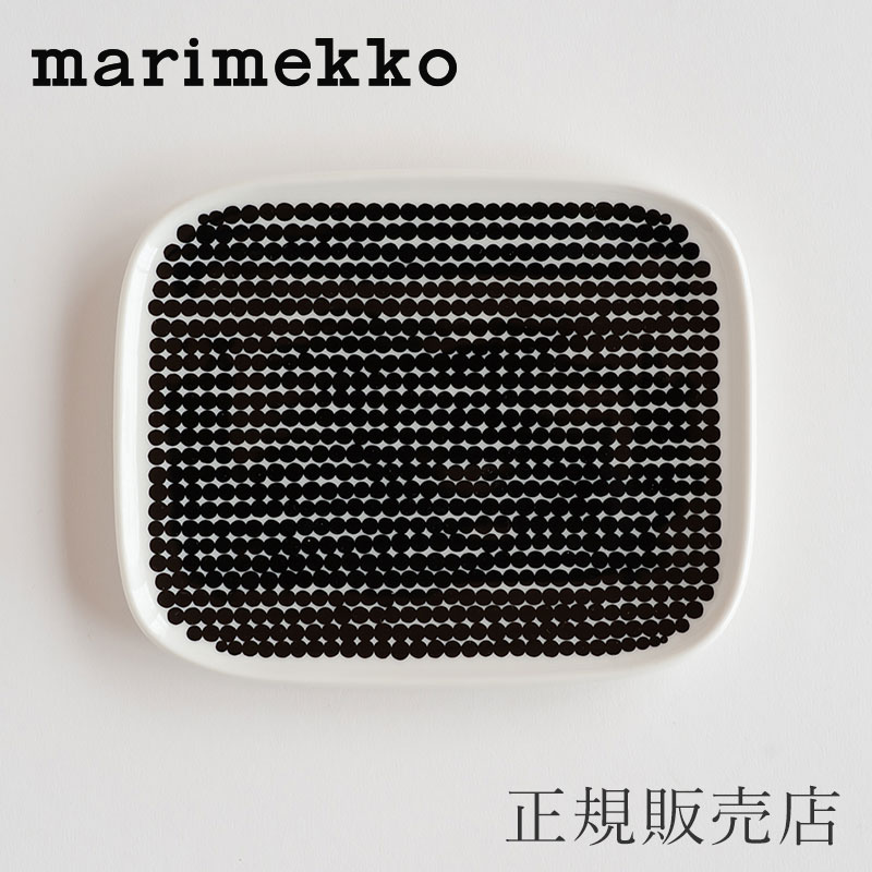 スクエアプレート ラシィマット ホワイト×ブラック（マリメッコ／marimekko）