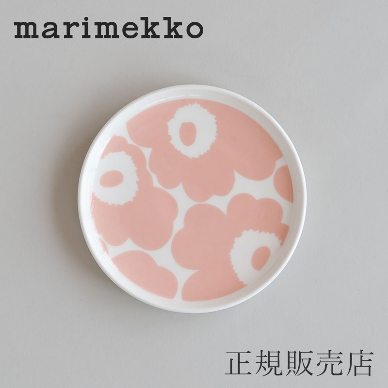 ラウンドプレート 13.5cm ウニッコ ホワイト×ピンク（マリメッコ／marimekko）のサムネイル