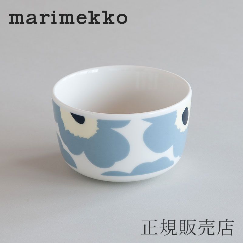 ボウル 9cm ウニッコ ブルーグレー×バターイエロー(マリメッコ／marimekko）