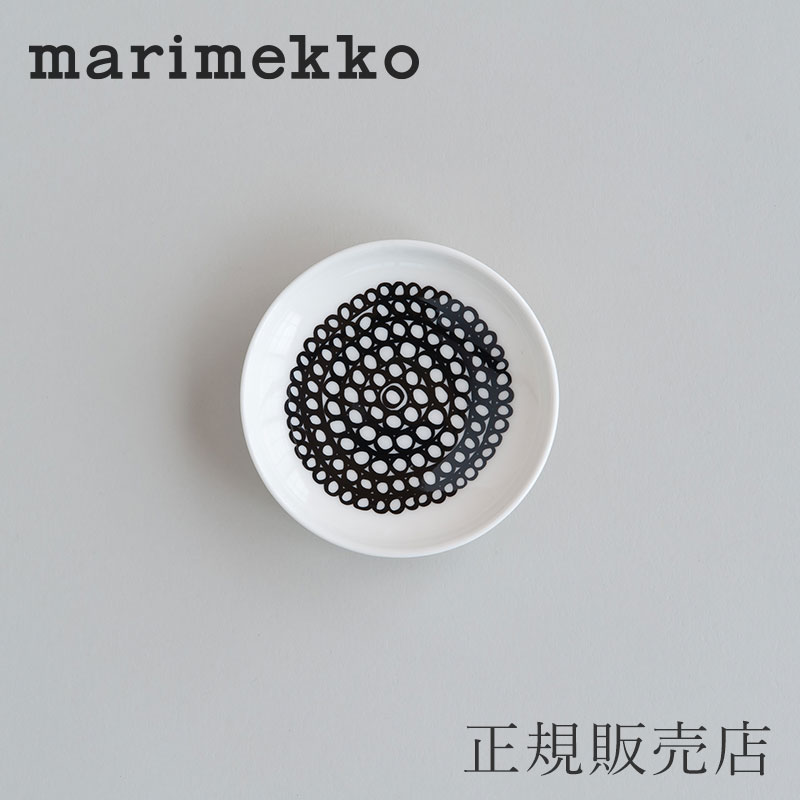 ラウンドプレート 8.5cm ラシィマット ブラック（マリメッコ／marimekko）のサムネイル