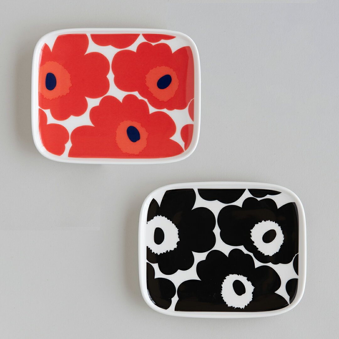 Rakuten - ウニッコ レッド・ブラック スクエアプレート（マリメッコ／marimekko）