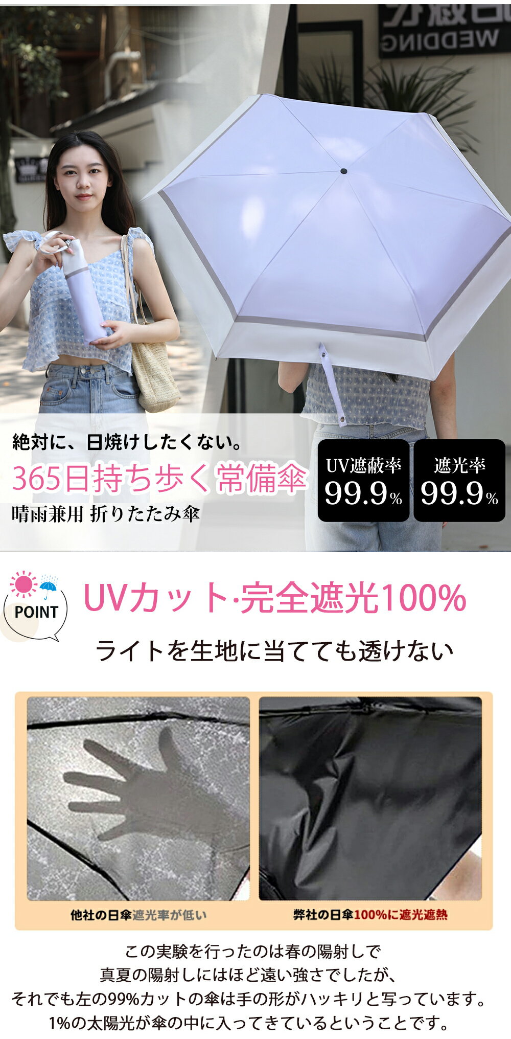 ★100名様限定p5+75％off★日傘 折りたたみ 完全遮光 晴雨兼用 軽量 自動閉開 遮光率100% 遮蔽率100% レディース 折りたたみ 完全遮光 UVカット ワンタッチ 軽量 無地/パイピング切替 シンプル おしゃれ 雨傘 紫外線カット 携帯便利 母の日 父の日