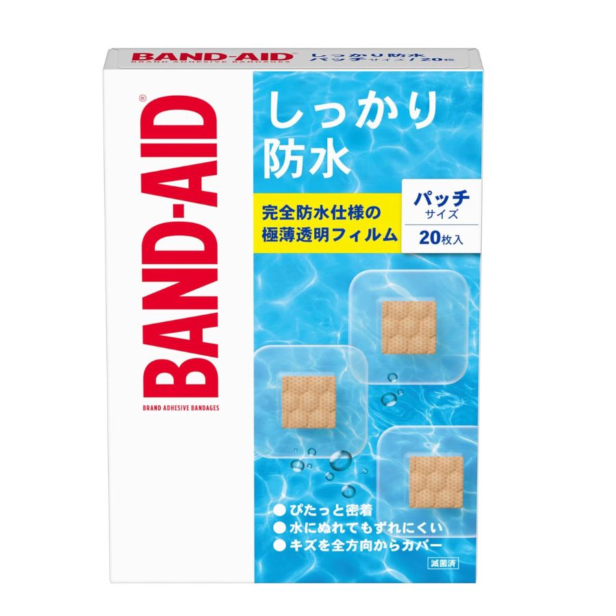 Rakuten - バンドエイド しっかり防水 パッチサイズ 20枚 絆創膏 Kenvue ジョンソンエンドジョンソン 透明 ばんそうこう キズ 傷 ケア 水仕事 お風呂 プール 目立たない