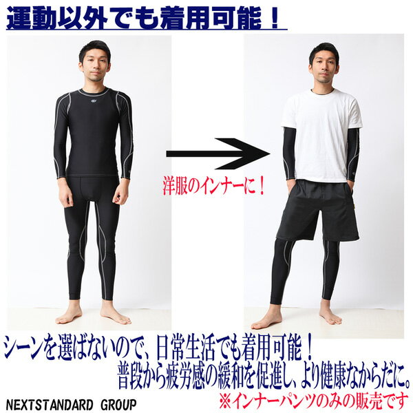 スポーツ用インナー メンズ パンツ ボトムス メンズインナー スポーツインナーパンツ ロングタイツ ボトム 吸汗速乾 着圧インナー ストレッチ コンプレッションウェア 高機能アンダーウェア コンプレッションインナー ns-2006 final 3