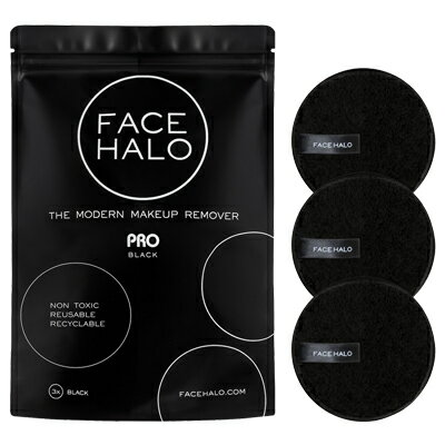 ■最大2100円OFFクーポン配布中■ 【正規品】 フェイスハロー クレンジングパッド プロ BLACK 3枚入 水だけで メイク落とし 200回繰り返し使える フェイスケア FACE HALO