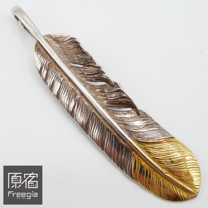 d*9様 ゴローズ　金ハートフルフェザー左向き 金爪先金特大フェザー 左向き 【取扱：原宿シルバー店