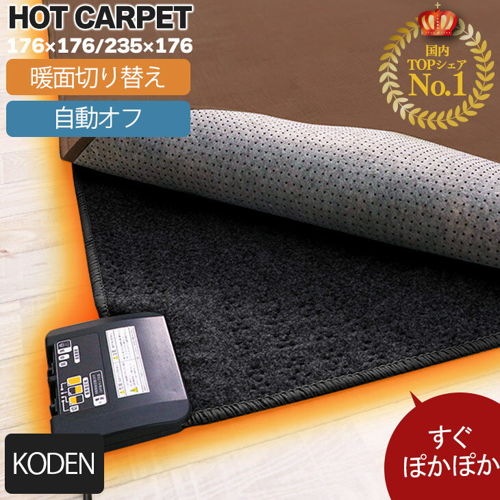【48%オフクーポン】広電 KODEN 遠赤省エネホットカーペット 2畳 3畳 176×176 235×176cm 電気カーペッ..