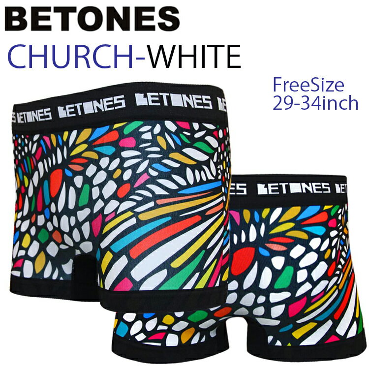 ゆうパケット対応2枚迄 BETONES ビトーンズ CHURCH CH001-WHITE フリーサイズ ボクサーパンツ アンダーウエア あす楽対応