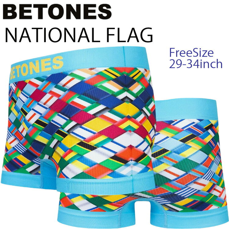 ゆうパケット対応2枚迄 BETONES ビトーンズ NATIONAL FLAG-NTF001-1MIX ナショナルフラッグ 国旗 フリーサイズ ボクサーパンツ アンダーウエア