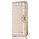 OYIME iphone 12 / 12 Pro ケース 手帳型 おしゃれ パール お花 ストーン デザイン かわいい きらきら 華やか チャーム デコ 女子 ...