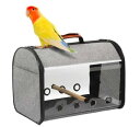 VEROMAN 鳥 インコ 移動用 バード キャリー バッグ 餌入れ付き 小さく収納 (グレー×オレンジ)