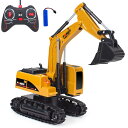 Huang Yem ラジコンカー 建設車両 ショベルカー 工事車両 砂場 掘削機 RC ショベルカー 車おもちゃ 無線コントローラー 充電式 ケーブル付き 子供おもちゃ 男の子 女の子 プレゼント 誕生日 クリスマス