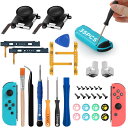GeeRic 【35in1 ジョイコン修理セット】 Switch 修理キット Switch Joy-con 対応 コントローラー 修理セット スイッチ ジョイコン スティック 交換パーツ2個 SR SL キーボタン フレックスケーブル 左右セット2個 ライトケーブル2個 バックルロック2個