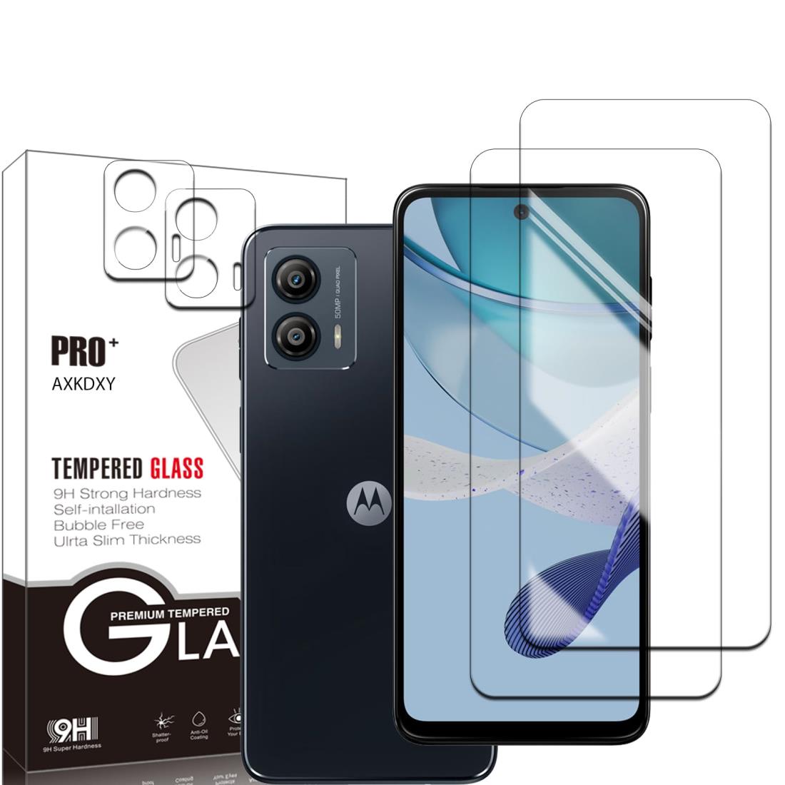 【2+2枚セット】moto g53j 5G / moto g53y 5G 用の ガラスフィルム(2枚) + レンズ保護フィルム (2枚) フィルム 強化ガラス液晶保護フィルム液晶 ガラス ケース フィルム 硬度9H スクラッチ防止 飛散防止 撥水撥油 指紋防止 貼り付け簡単