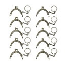 YFFSFDC がま口 口金 ミニサイズ かわいい バッグ 財布 パーツ 10色セット カラフル 手作り 素材 ちび 口金 (アンティークゴールド)