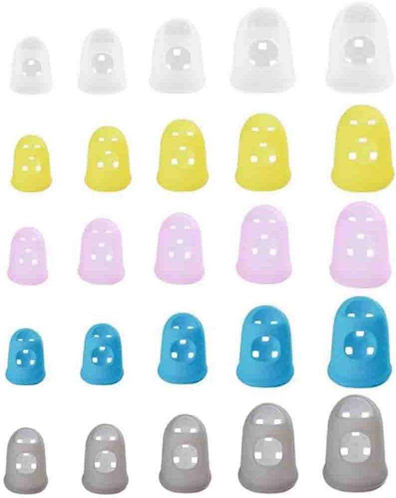 指サック 指先プロテクター 指先保護 フィンガースリーブ ギター指先プロテクター シリコン製フィンガーガードキャップタイプ指保護 ギターフィンガー指先プロテクタ...