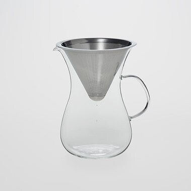 TG glass (ティージーガラス) Pour Over Coffee Percolator Stainless Steel Filter (コーヒードリップサーバー 耐熱ガラス) 680ml