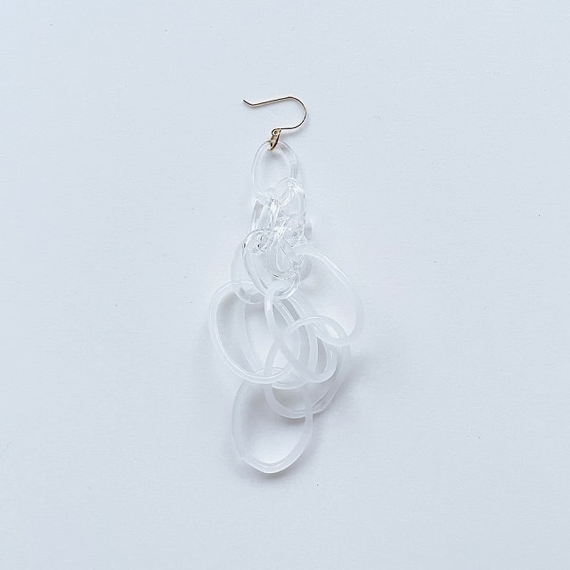 _cthruit シースルーイット chandelier earring ピアス 【Clear+White】※片耳