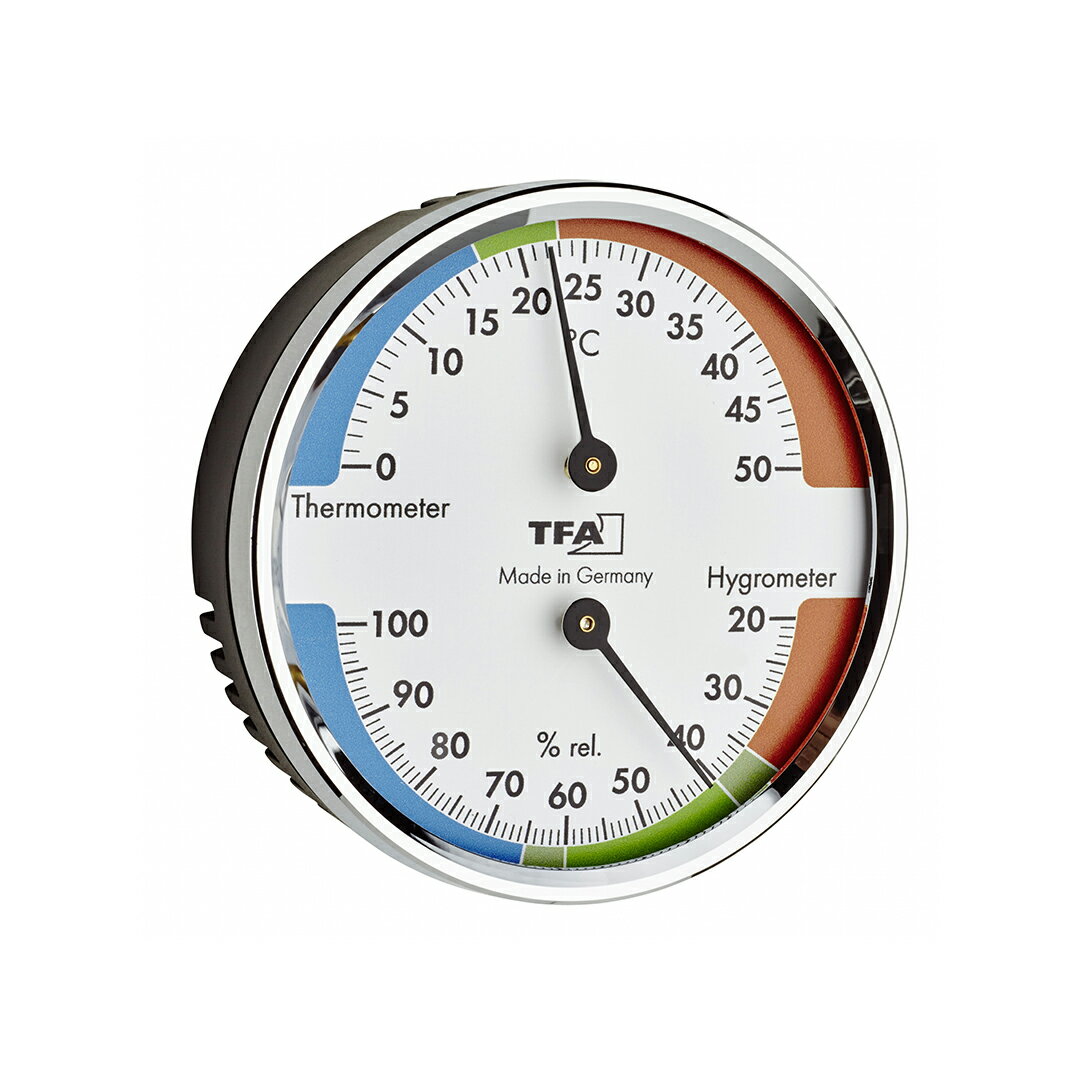 TFA Dostmann Analogue thermo-hygrometer with metal ring 45.2040.42 [温度・湿度計]