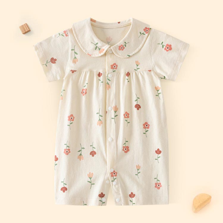 半袖 春 ベビー服 ロンパス 100 ベビー服 前開き 子供服 カバーオール 夏 ベビー 女の子 新生児 キッズ ナチュラル 花柄 かわいい おしゃれ ロンパース 花 59 66 73 80 90 ベビー服 あせも対策