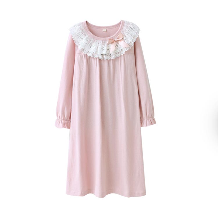 170cm 綿100% ネグリジェ 夏 キッズ 長袖 女児 ナイトドレス 120cm 110cm 130cm ルームウェア 女の子 150cm 160cm 綿100% 春 140cm 秋冬 プリンセス ルームワンピース 子供服 ナイトウェア パジャマ 部屋着 寝間着 寝巻き 姫系 かわいい ピンク