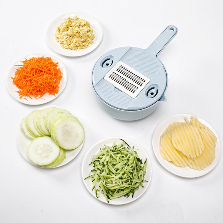 野菜切り器 野菜スライサー 薄切り 12点セット スライサー 野菜調理セット 千切り 水切りラック スライサー 水切りボウル みじん切り 多機能 スライス 細切り 水切り マルチ 果物 調理器セット キャベツスライサー 食器 カッター インテリア freepersonshop-10004183 フリーパーソンショップ サンプル画像3