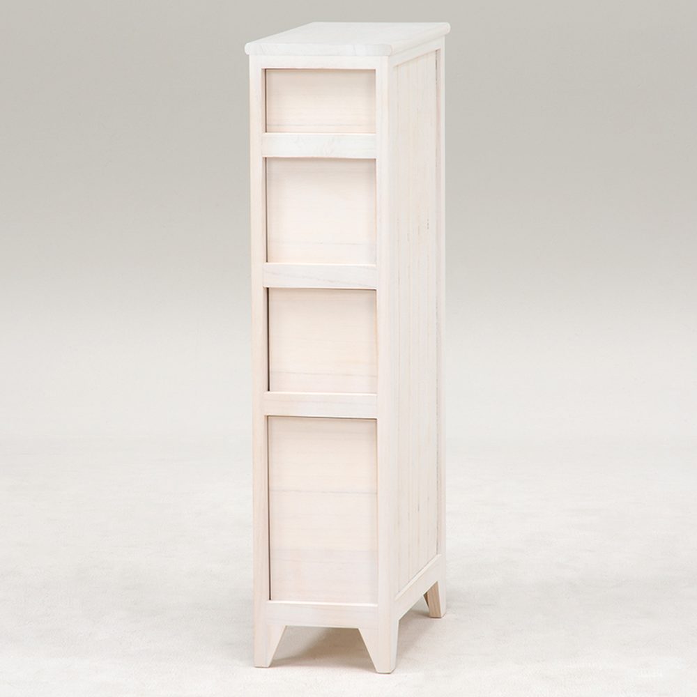 【SHABBY WOOD FURNITURE】MCH-5480AW スリムチェスト アンティークホワイト [2]