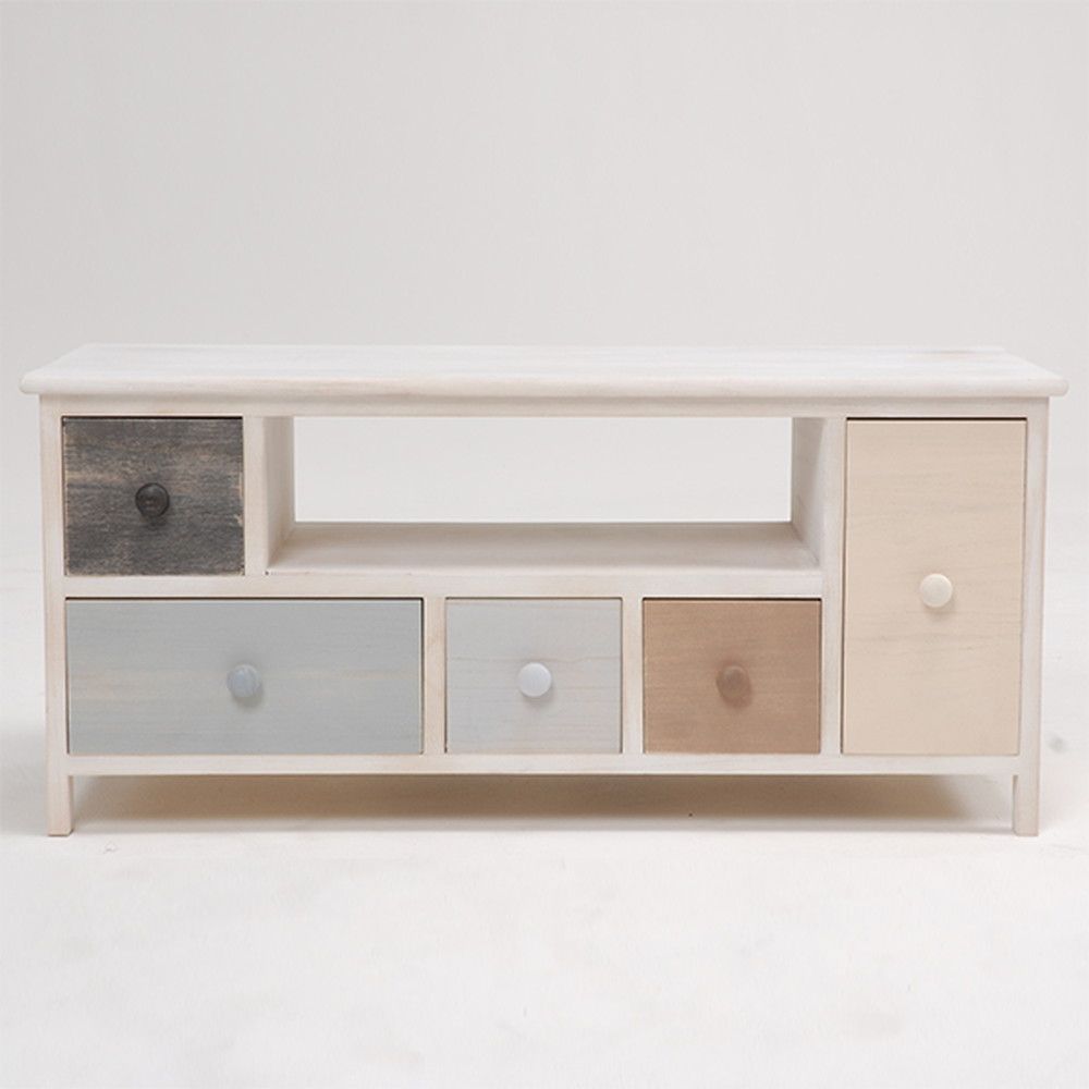 SHABBY WOOD FURNITURE テレビ台 MTV-8300AW アンティーク加工 ホワイト