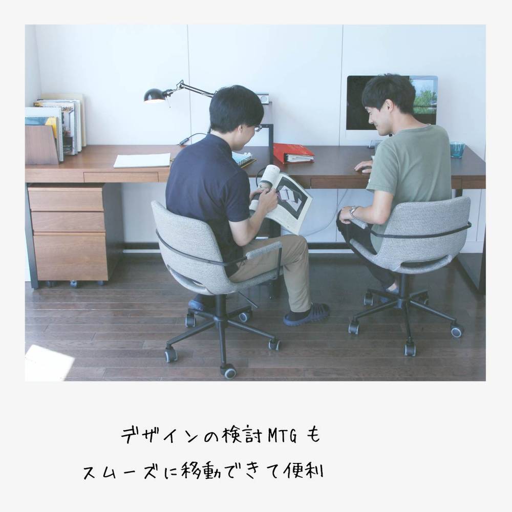 キャスター付 デスクチェア アームチェア オフィス 昇降式 コンパクト 回転チェア パソコンチェア 椅子 PCチェア テレワーク 在宅 リモートワーク Office Arm Chair -tihn- ch-3398 (グレー) [2]