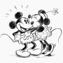 ディズニー ミッキー・ミニー ファブリックボード dsn-0193 30cm × 30cm