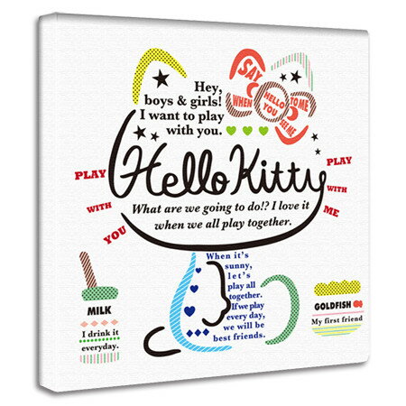 乐天商城 - ハローキティ キティちゃん ファブリックボード インテリア アート 雑貨 30cm × 30cm