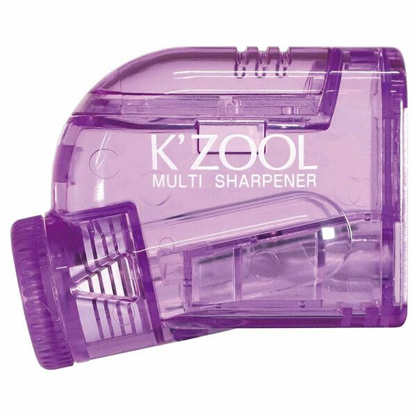 クツワ 鉛筆削り 手動 携帯用 芯の長さ 調整 子供 小学生 ケズール （パープル）
