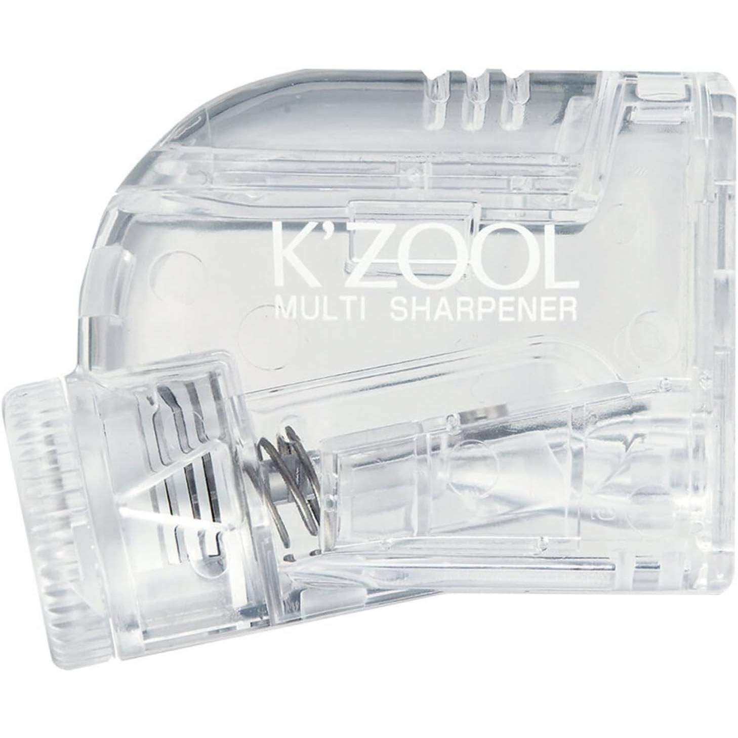 クツワ 透明鉛筆削り ケズール クリア グッドデザイン賞受賞の高機能削り！・5段階に芯の長さを変えることができる・スライド式シャッター付で削りカスがこぼれません・折れた芯もきれいに取れるワンプッシュクリーナー機能・一目で削り具合がわかる芯先型のデザイン素材：(本体)ABS、(刃物ユニット)スチール、PS 2