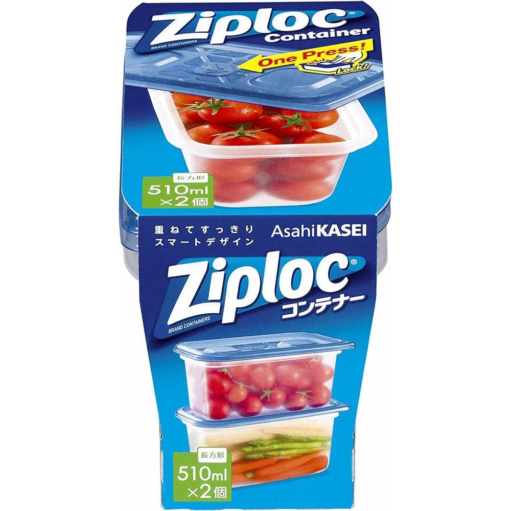 乐天商城 - ジップロック コンテナー 保存容器 長方形 510ml 2個入