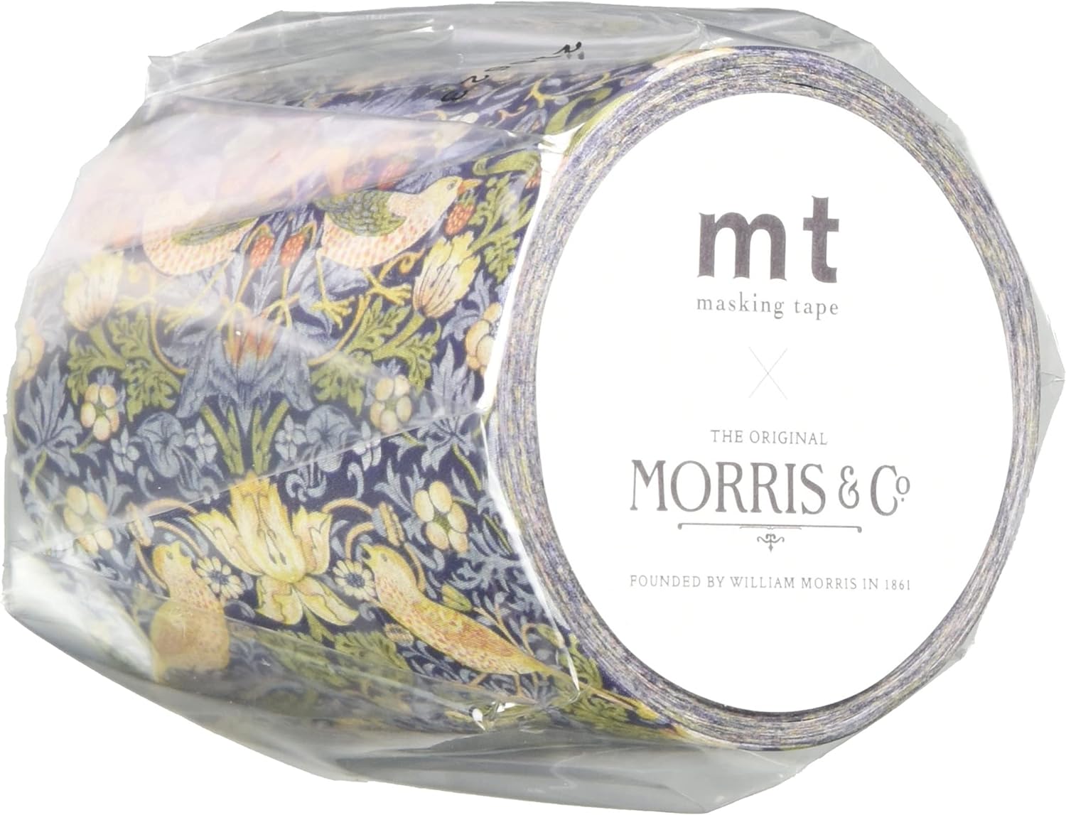 乐天商城 - mt マスキングテープ Morris ＆ Co. Strawberry Thief Indigo/Mineral 幅50mm×7m MTWILL26