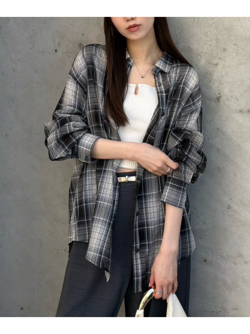 【SALE／50%OFF】シアーチェックシャツ FREE'S MART フリーズ マート トップス シャツ・ブラウス ブラウン ブラック イエロー【RBA_E】[Rakuten Fashion]