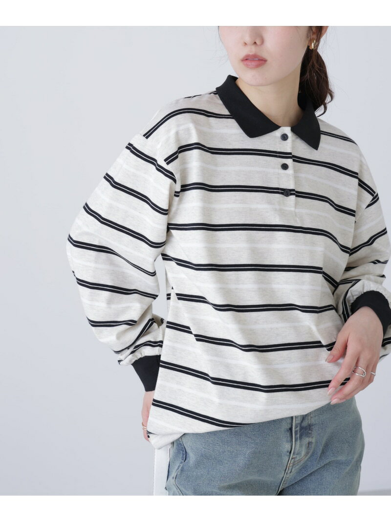 【SALE／50%OFF】マルチボーダーラガーポロシャツ FREE'S MART フリーズ マート トップス カットソー・Tシャツ ネイビー グレー【RBA_E】[Rakuten Fashion] freesmart-10008037 FREE’S MART サンプル画像2