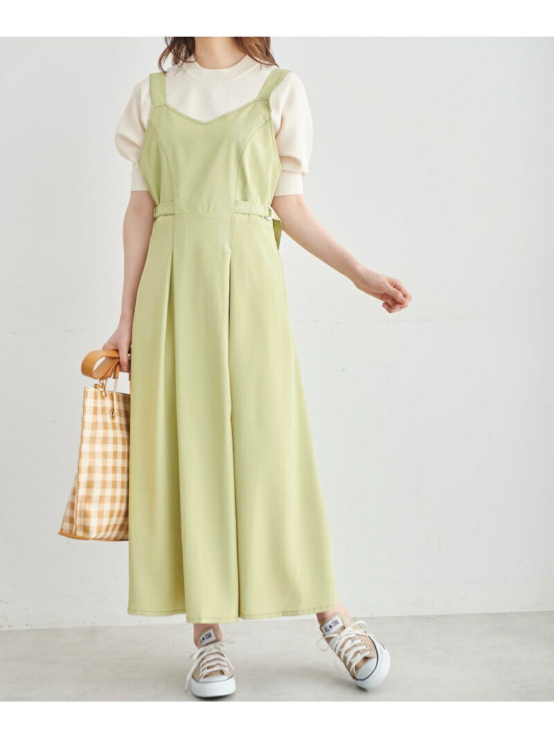 【SALE／20%OFF】配色ステッチジャンパースカート FREE'S MART フリーズ マート ワンピース・ドレス ワンピース グリーン ブラック【RBA_E】【送料無料】[Rakuten Fashion]