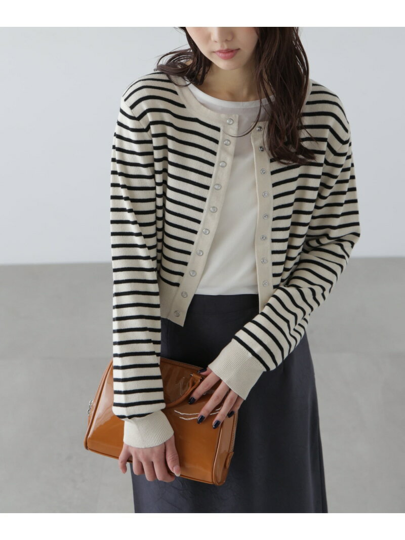 ドットボタンクルーネックカーディガン FREE'S MART フリーズ マート トップス ニット ワインレッド ネイビー グレー【先行予約】*【送料無料】[Rakuten Fashion]