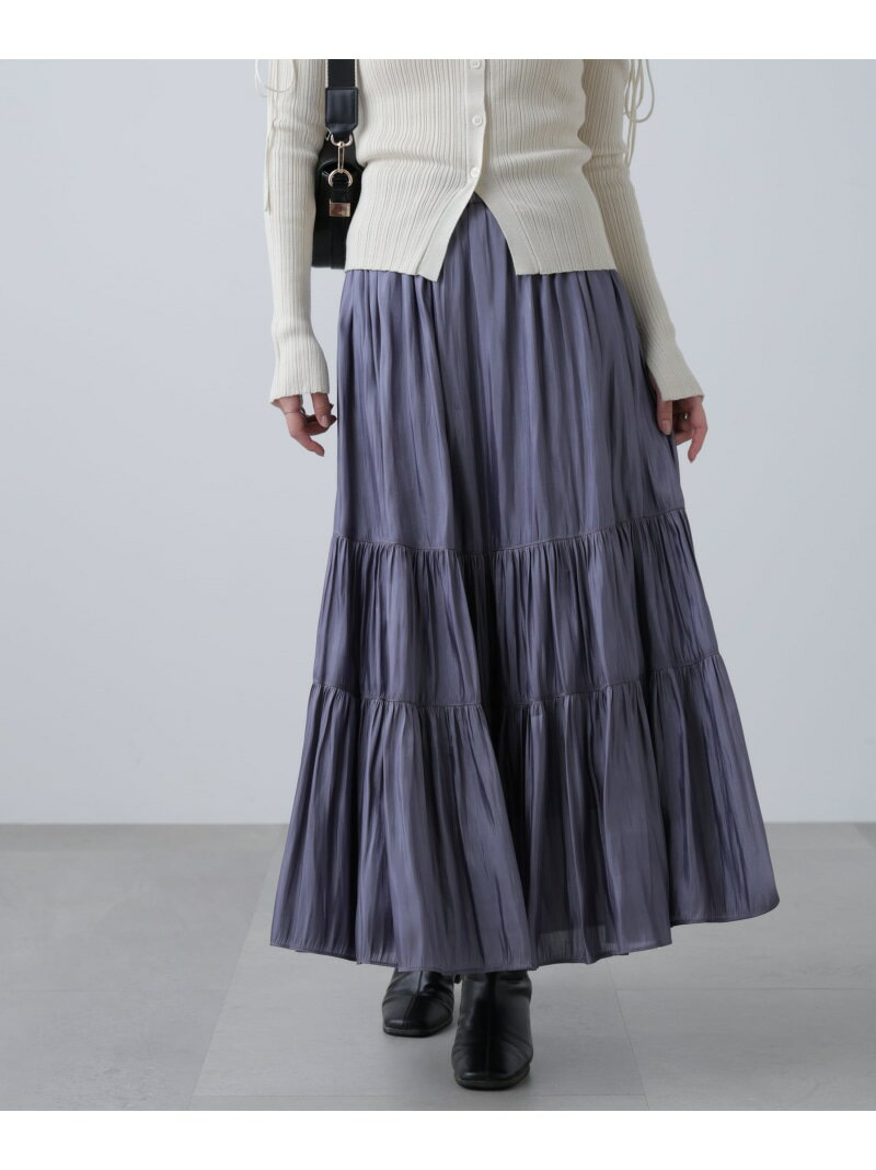 シャイニーティアードスカート FREE'S MART フリーズ マート スカート その他のスカート ブラック ブラウン ホワイト ブルー【送料無料】[Rakuten Fashion]のサムネイル