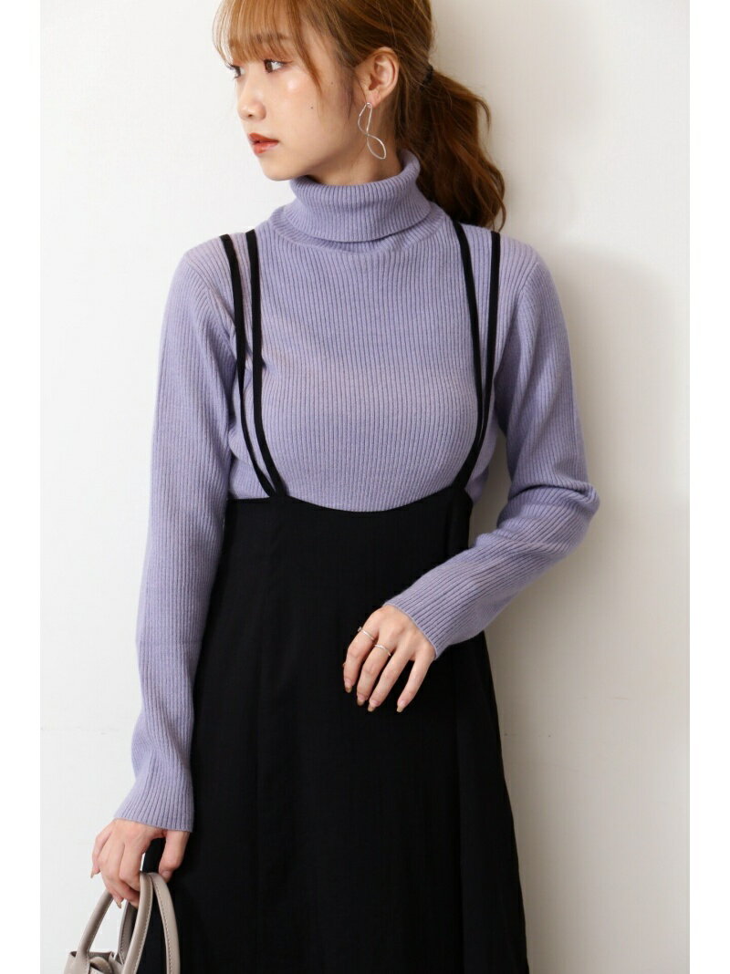 【SALE／50%OFF】◆ベーシックリブタートルニット FREE'S MART フリーズ マート トップス ニット パープル ブラック ホワイト ベージュ グリーン【RBA_E】[Rakuten Fashion]