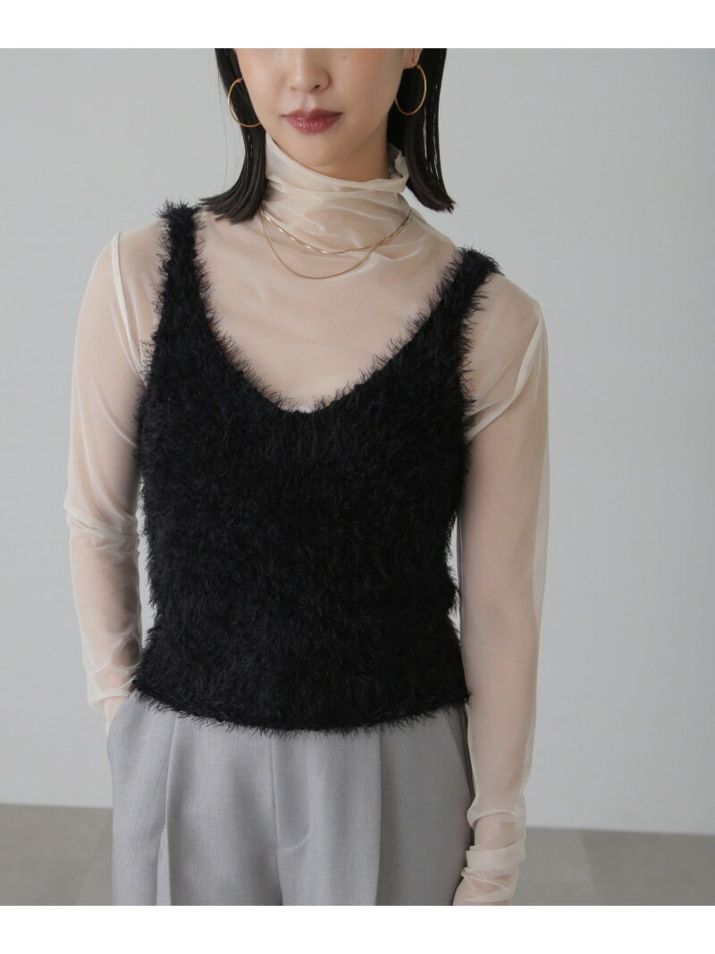 【SALE／50%OFF】フェザーニットタンクトップ FREE'S MART フリーズ マート トップス ニット ホワイト オレンジ ブラック【RBA_E】[Rakuten Fashion]
