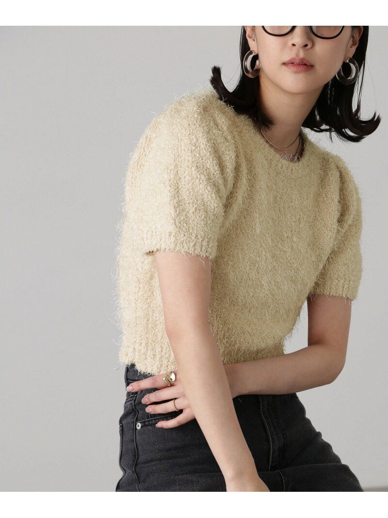 【SALE／60%OFF】フェザーパフスリーブ半袖ニット FREE'S MART フリーズ マート トップス ニット イエロー グレー ホワイト レッド【RBA_E】[Rakuten Fashion] freesmart-10007385 FREE’S MART サンプル画像3