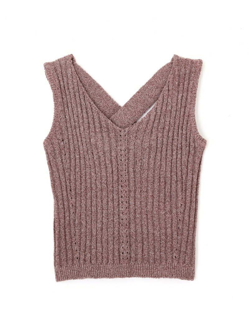 ブークレバッククロスニットタンクトップ FREE'S MART フリーズ マート ニット ニットその他 ホワイト ベージュ ブラウン【先行予約】*[Rakuten Fashion]