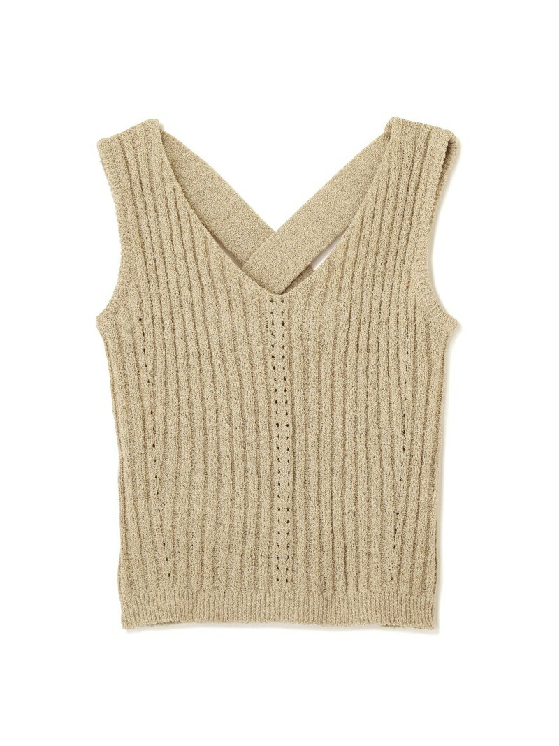 ブークレバッククロスニットタンクトップ FREE'S MART フリーズ マート ニット ニットその他 ホワイト ベージュ ブラウン【先行予約】*[Rakuten Fashion]