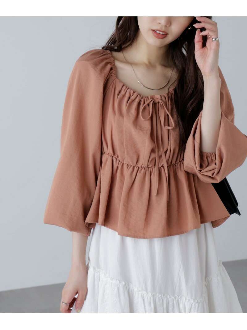 ペプラムスクエアネックブラウス FREE'S MART フリーズ マート トップス シャツ・ブラウス ホワイト ブラック ブラウン【送料無料】[Rakuten Fashion]のサムネイル